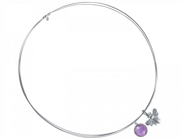 Gemshine - Damen - Halskette - Anhänger -  925 Silber - BEE - Biene - Amethyst - Violett - Lila - 45 cm – Bild 3