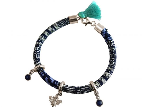 Gemshine - Damen - Armband - 925 Silber - AZTEC - BEE - Biene  - Saphir - Blau