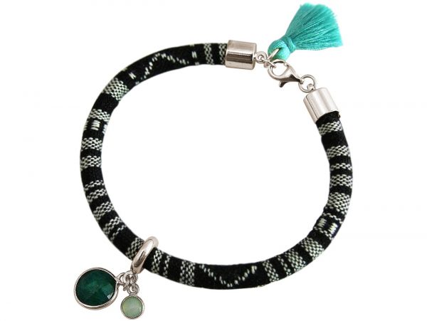 Gemshine - Damen - Armband - 925 Silber - AZTEC - Smaragd - Chalcedon - Grün - Meeresgrün