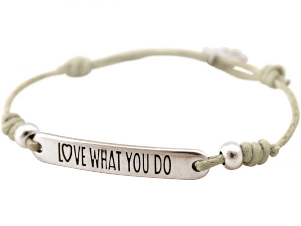 Gemshine - Damen - Armband - Gravur - LOVE WHAT YOU DO - Silber - Nude