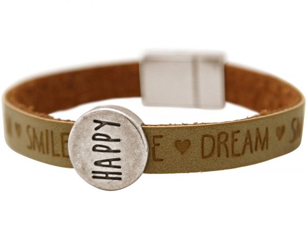 Gemshine - Damen - Armband - Happy - WISHES - Braun - Sand - Magnetverschluss