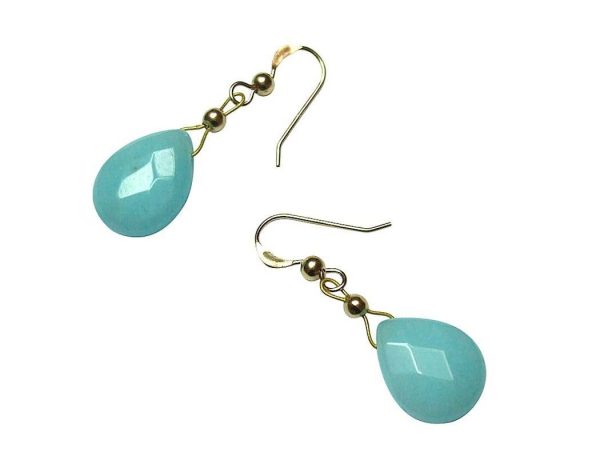 Gemshine - Damen - Ohrringe - Jade - Blau - Vergoldet - 2,5 cm – Bild 5