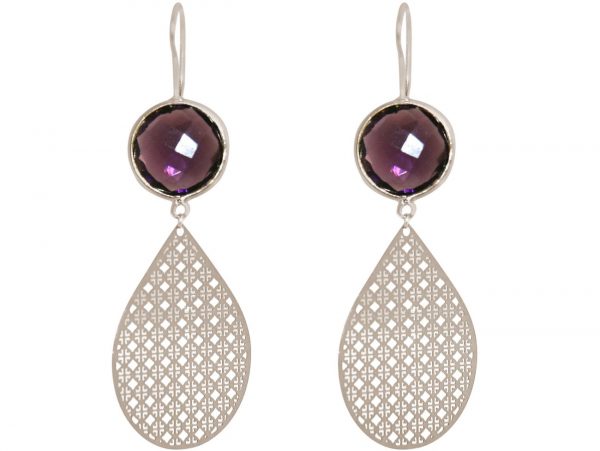 GEMSHINE Damenohrringe mit Mandalas und Amethysten hervorragender Qualität. Ohrhänger. Made in Madrid / Spanien. Im eleganten Geschenketui. – Bild 4