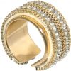 GEMSHINE Ring mit Lederband und Strass. Größenverstellbar: versilbert, vergoldet, rose vergoldet. Qualitätsvoller Schmuck Made in Madrid / Spain., Metall Farbe:Silber vergoldet – Bild 3