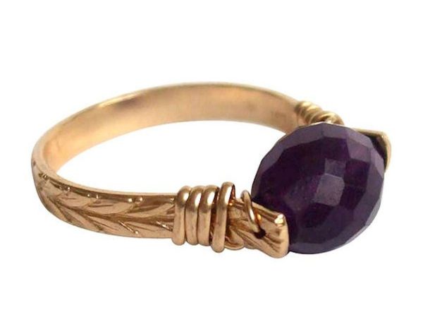 Gemshine - Damen - Ring - Spannring - Vergoldet - Amethyst - Violett, Ringgröße:56 (17.8) – Bild 3