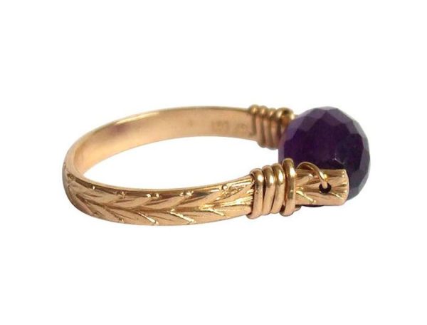 Gemshine - Damen - Ring - Spannring - Vergoldet - Amethyst - Violett, Ringgröße:55 (17.5) – Bild 5