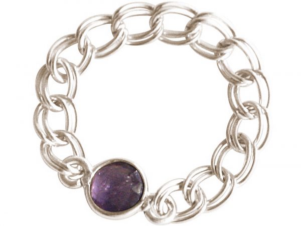 Gemshine - Damen - Ring - 925 Silber - Amethyst - Violett - Beweglich - Geschmeidig