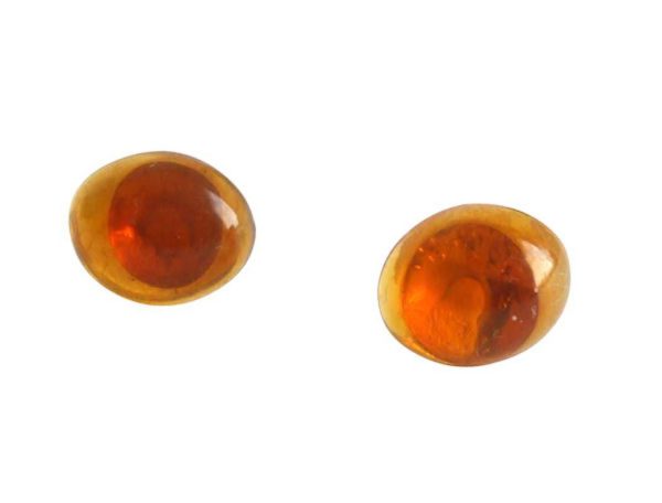 Gemshine - Damen - Ohrringe - Vergoldet - Bernstein - Gelb - Orange - Cabochon - 8 mm – Bild 4