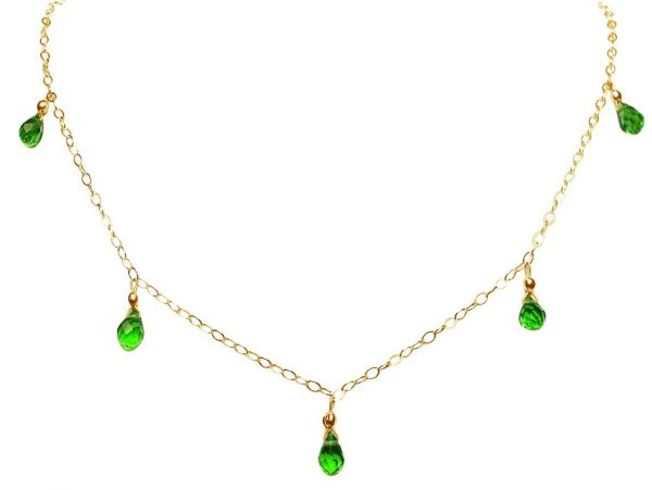 Gemshine - Damen - Halskette  - Vergoldet - Peridot - Tropfen - Facettiert - Grün - 50 cm - Längenverstellbar – Bild 3