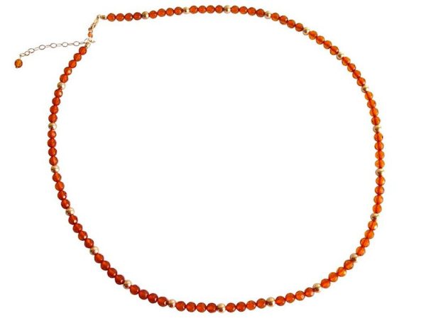 Gemshine - Damen - Halskette - Vergoldet - Bernstein - Gelb - Orange - 45 cm – Bild 3