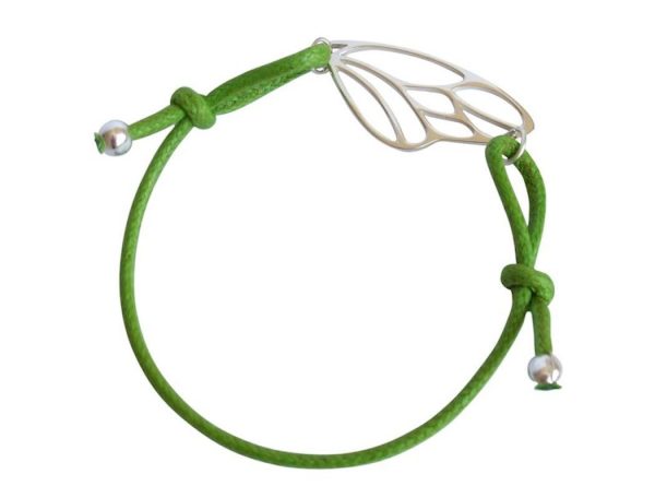 Gemshine - Damen - Armband - KNOTS - Schmetterling Flügel -  925 Silber - Grün - Größenverstellbar – Bild 3