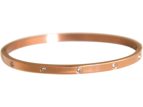 Gemshine - Damen - Armband - Armreif - WISHES - Sparkle - Glanz - Funkeln - Rose Gold - 4 mm – Bild 4