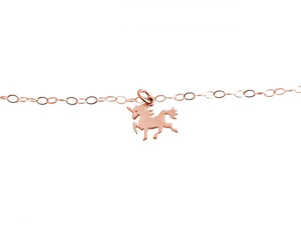 GEMSHINE Armband mit Einhorn. Armkette aus 925 Silber mit einer Länge von 18 cm. Massiv 925 Silber, vergoldet, rosé vergoldet. Made in Spanien. Geschenketui, Metall Farbe:Silber rose vergoldet – Bild 4