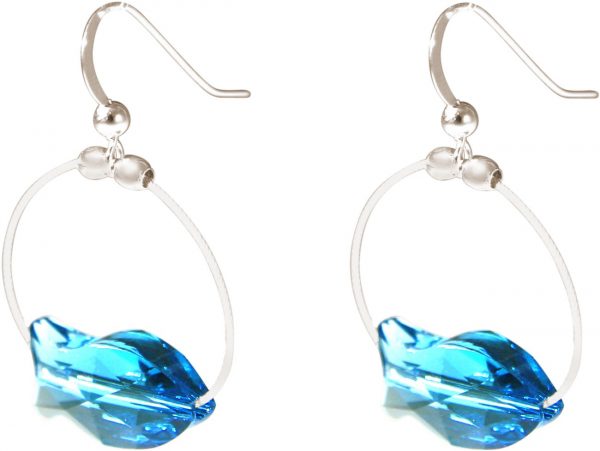 Gemshine - Damen - Ohrringe - 925 Silber - Fisch - Blau - MADE WITH SWAROVSKI ELEMENTS® - 3 cm – Bild 3