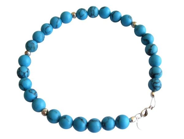 Gemshine - Damen - Armband - Türkis - Blau - 925 Silber - 6 mm