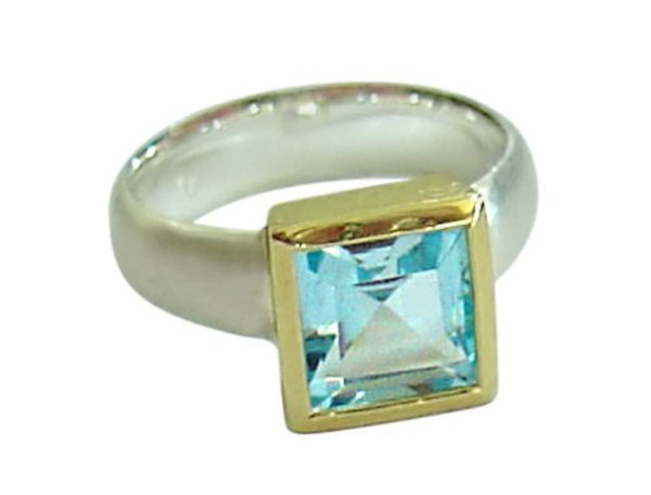 Gemshine - Damen - Ring - Silber 925 - Vergoldet - Topas - Blau, Ringgröße:56 (17.8) – Bild 3