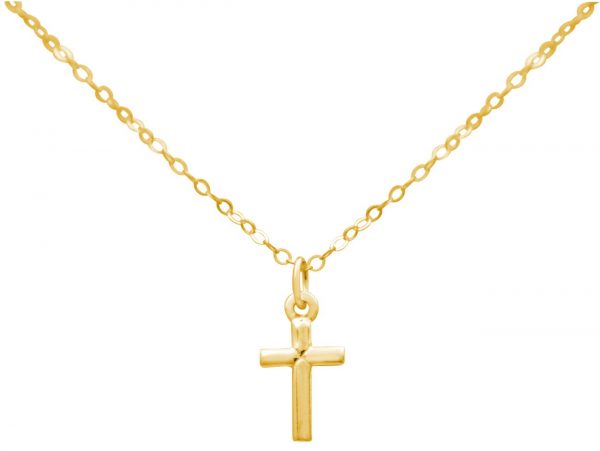 Gemshine  - Unisex - Anhänger - Vergoldet - 925 Sterling Silber - Kreuz - 45 cm