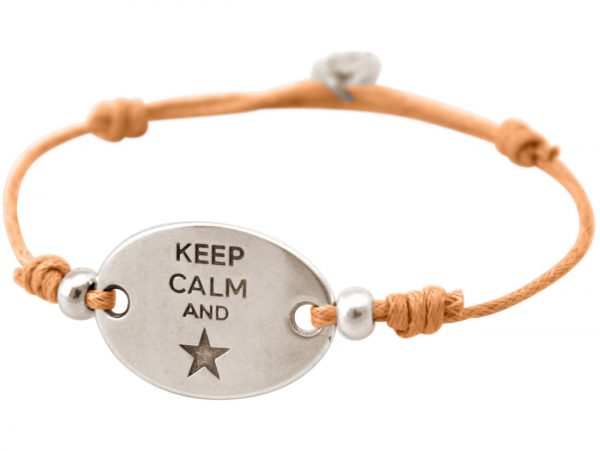 Gemshine - Damen - Armband - Gravur - KEEP CALM - Silber - Hellkoralle - Rose