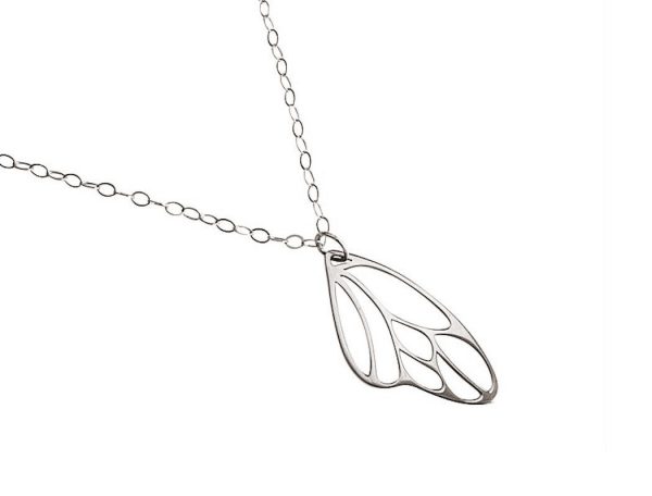 Gemshine - Damen - Halskette - Anhänger - 925 Silber - Schmetterling Flügel - 4 cm