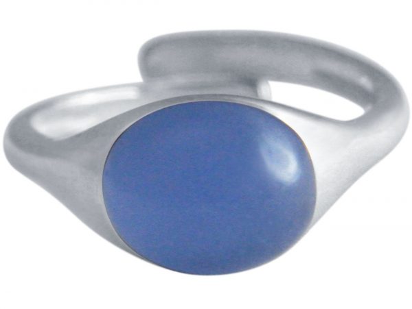 Gemshine - Damen - Ring - 925 Silber - Chalcedon - Blau - Größenverstellbar - 10mm – Bild 3