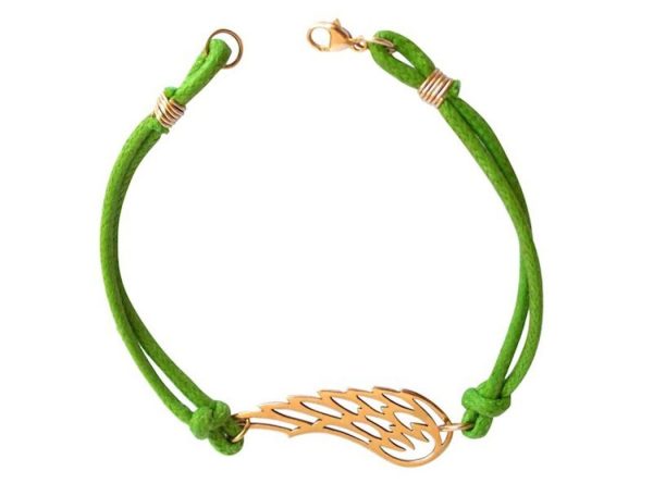 Gemshine - Damen - Armband - KNOTS WINGS - Bronze - Grün - Größenverstellbar