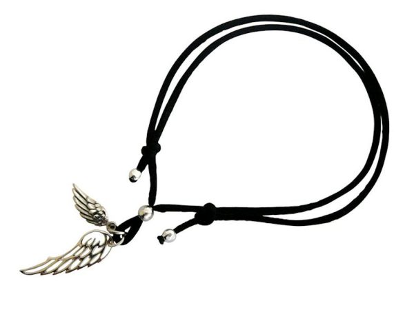 Gemshine - Damen - Armband - WINGS - 925 Silber - Schwarz - Größenverstellbar