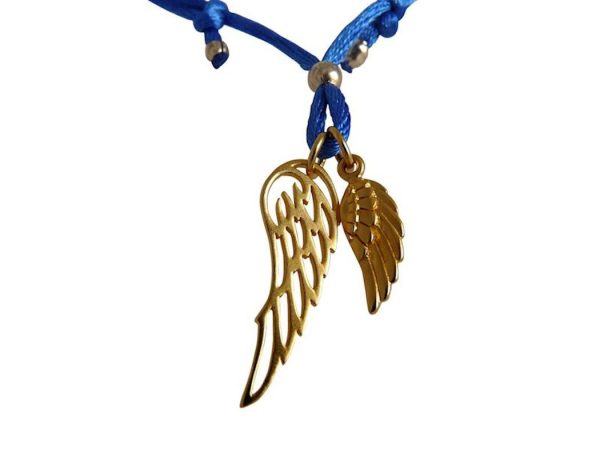 Gemshine - Damen - Armband - WINGS - 925 Silber - Vergoldet - Blau - Größenverstellbar – Bild 4