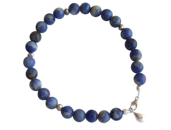 Gemshine - Damen - Armband - Lapis Lazuli - Blau - 925 Silber - 6 mm