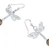 Gemshine - Damen -  Ohrringe - 925 Silber - LIBELLE - Rauchquarz - Braun - 4 cm