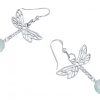 Gemshine - Damen -  Ohrringe - 925 Silber - LIBELLE - Chalcedon - Meeresgrün - 4 cm