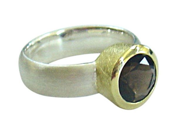 Gemshine - Damen - Ring - Silber 925 - Vergoldet - Rauchquarz - Braun, Ringgröße:57 (18.1) – Bild 4